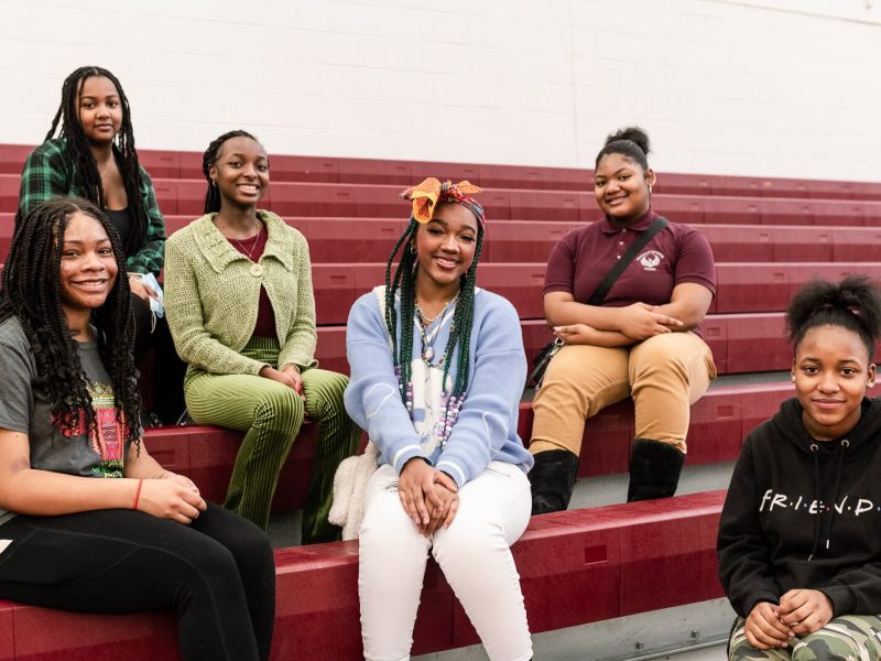 Mickenzy Crowder, Tiffany Jackson, Alexandria Rowe, Janiyah Sherrill, Faith Smith, and Xynese Frazier are among the student leaders helping implement Rec-Connect™ physical activity programming in Detroit schools.