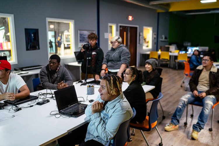 Students at the (DHDC) Teen Tech Center