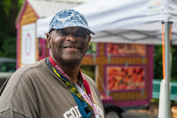 Ypsilanti Mobile Farm Stand patron Eugene Wheeler.