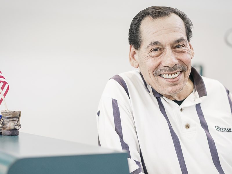 Flint, MI - Friday, January 26, 2018: Mt. Morris resident Joe Garza, 69, has been working at the Bishop International Airport shoe shine stand for the past 36 years, witnessing many changes, including the construction of the new terminal and six diff