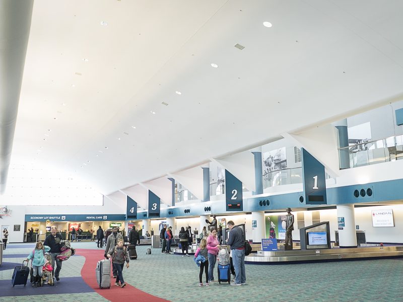 About 800,000 travelers come through Bishop International Airport annually.