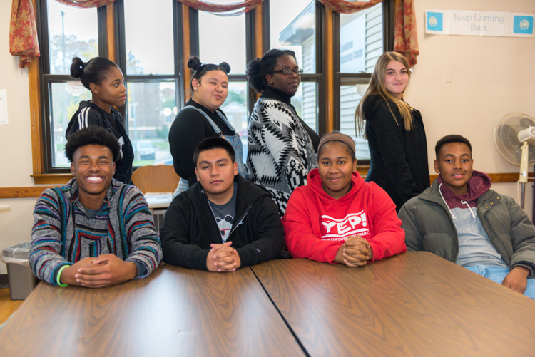YEP students attend the group's weekly meeting at Community enCompass.
