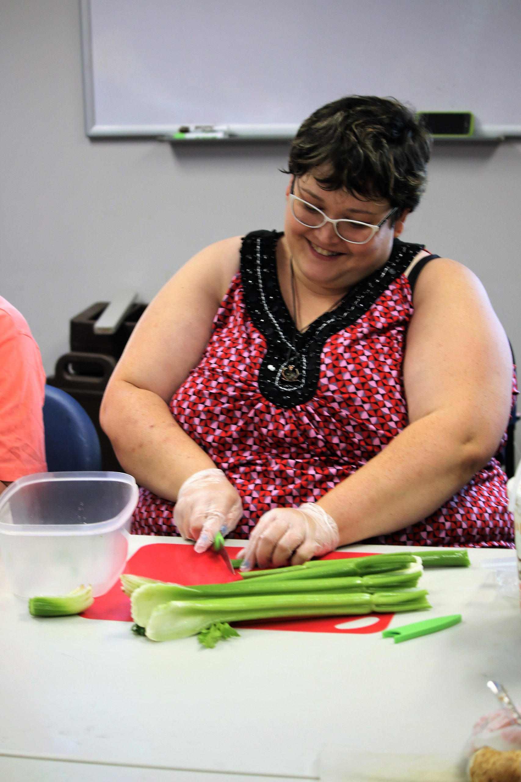 Liz attends Pioneer Resource's skill building group. Photo courtesy of Pioneer Resources