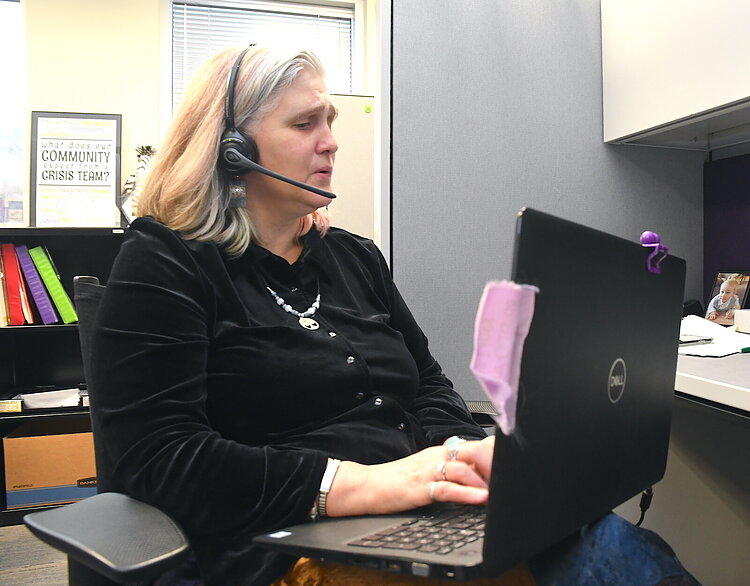 Valerie Lamper, a clinical social worker at Summit Pointe's First Step Urgent Care, helps deliver crisis mental health care to residents of Calhoun County.