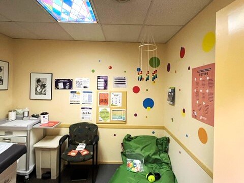 Doctor’s offices can provide sensory items like weighted blankets, fidget toys, or noise canceling headphones to make the appointment more comfortable.