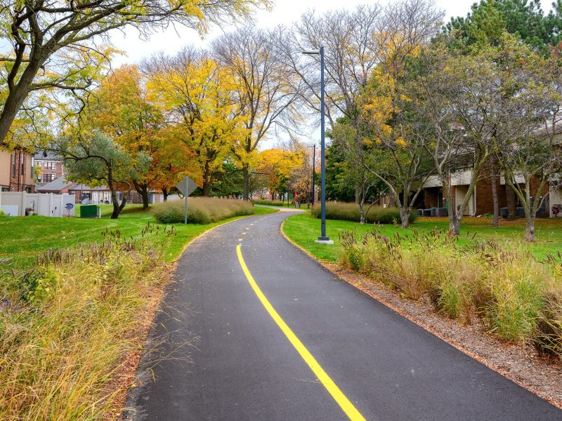 Jos Campau Greenway at East Lafayette.