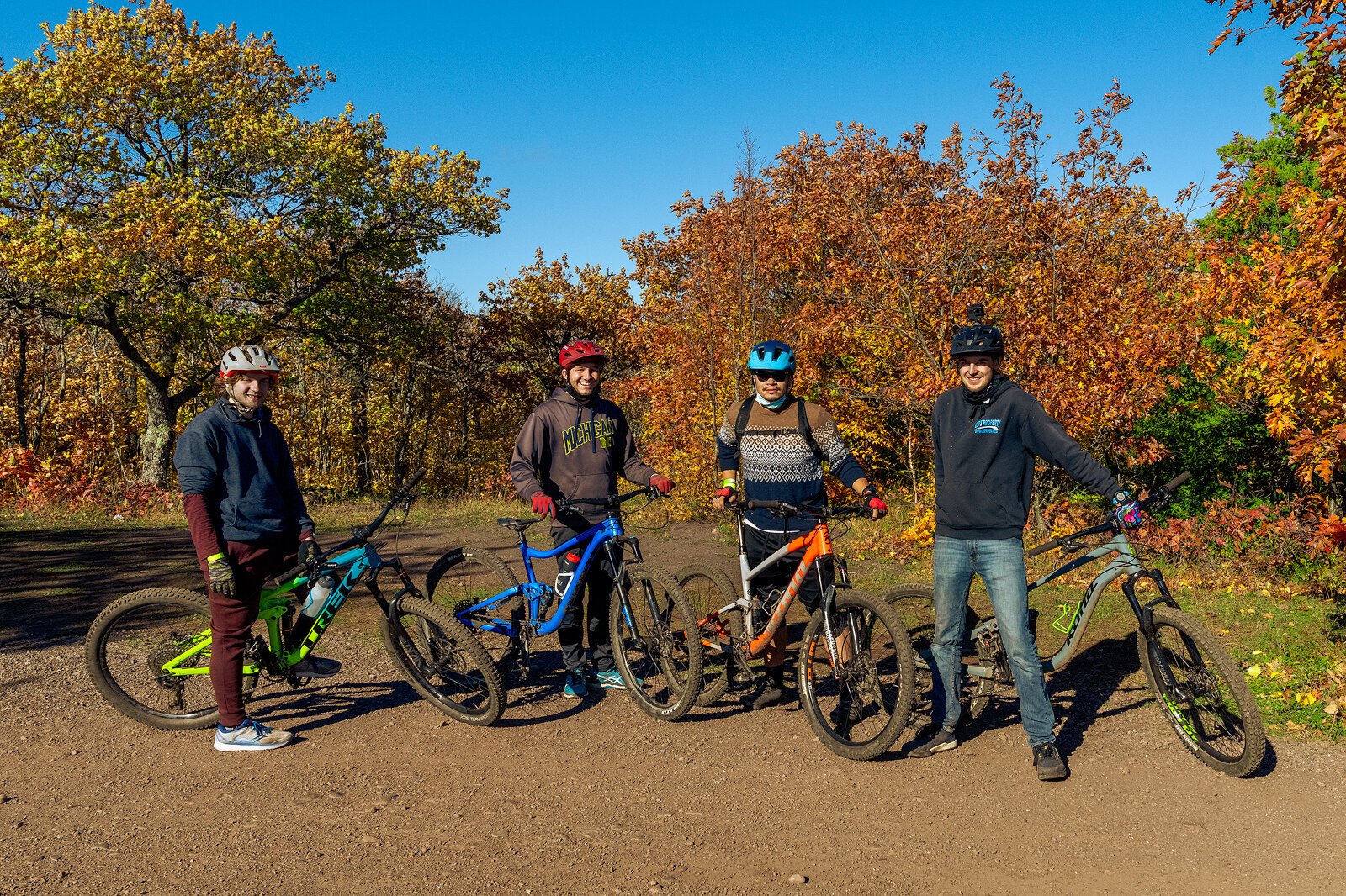 Cyclists on Brockway Mountain Drive. Photo by Doug Coombe.