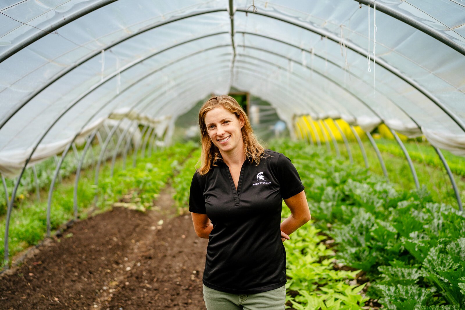 Jae Gerhart at Old City Acres farm in Belleville.