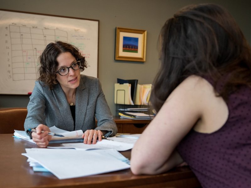 Debra Chopp and law student Esther Vinarov.