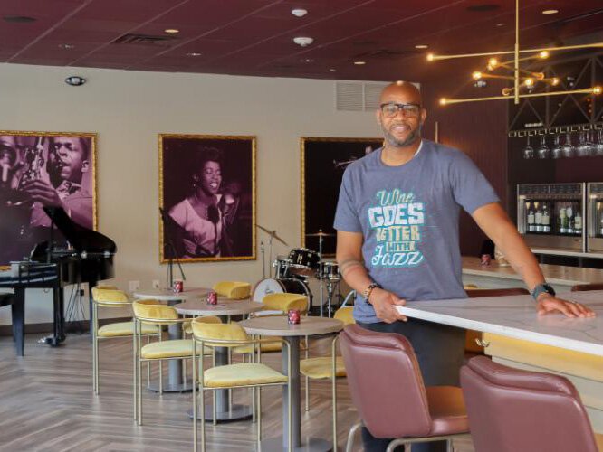 Shatawn opened GRNoir, a wine and jazz bar, in 2021. The venue embodies the artistic essence of Heartside.