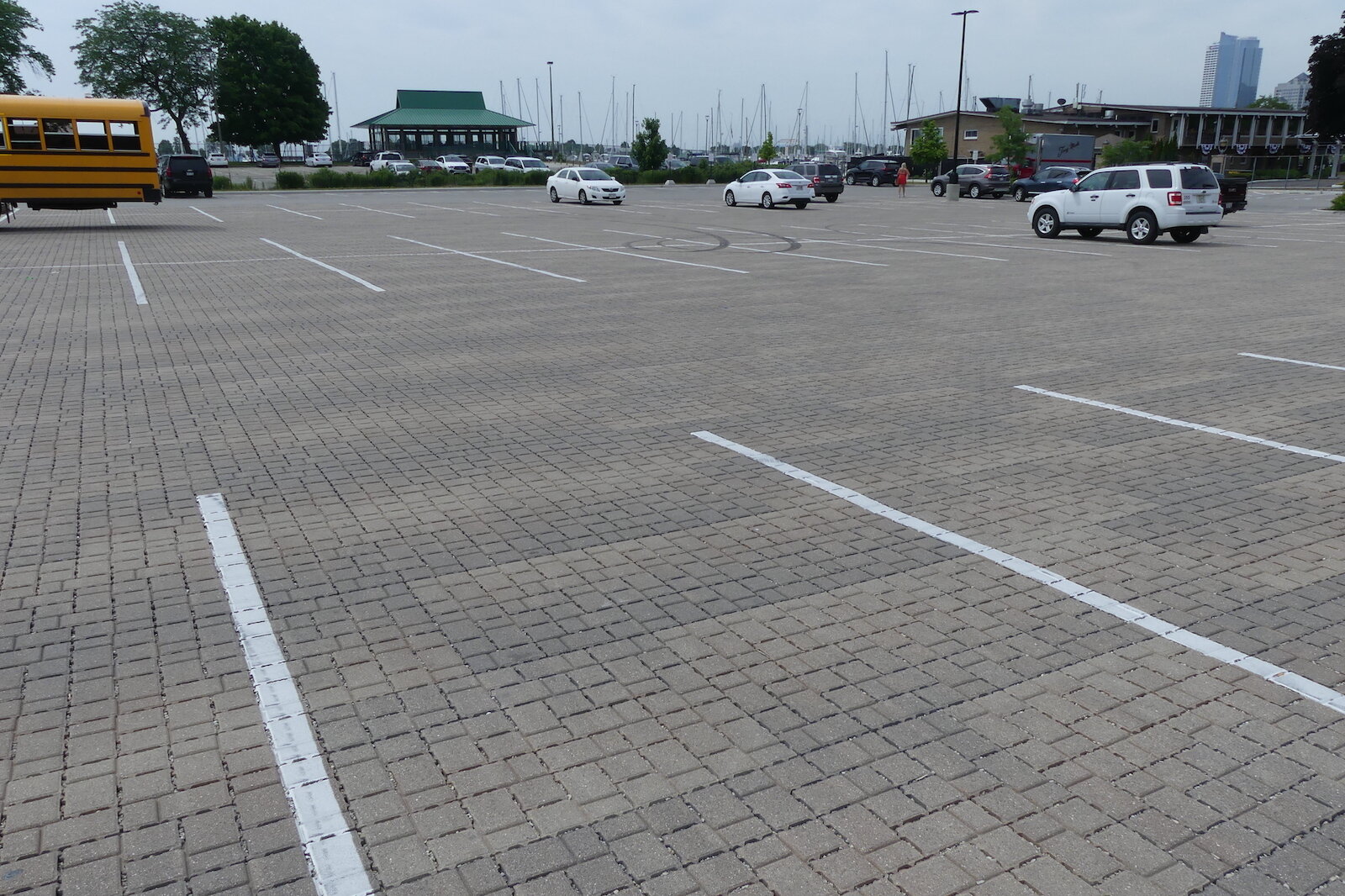 The McKinley Marina porous pavement helps control water that otherwise would run off a parking lot. Photo courtesy MMSD