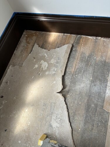 Upstairs, the original floors were saved.