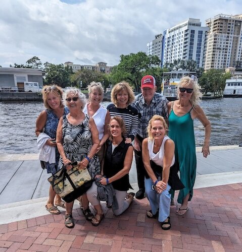 The Hackenberger family on their most recent "Mom, Dad, and Sisters" trip to Florida last spring. Front: Eunice Hackenberger, Carla Hackenberger, Jewel Young. Back: Eve Cross, Lisa Cowman, Ranae Alexander, Ron Hackenberger, Beth Ackerman