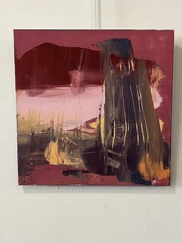 A painting that is part of the traveling exhibit is from Jesse Fields, a disabled artist who works out of the Norwalk studio.