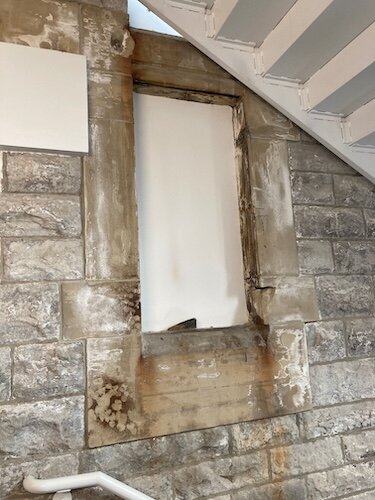 This is one of the walls of the jail. The window is covered, and this is in a non-public area. (Photo/Kristina Smith)