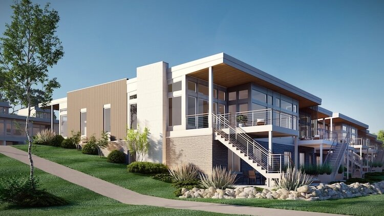 An artist's rendering of a townhouse patio (Courtesy of the Kim Crane Real Estate Group)