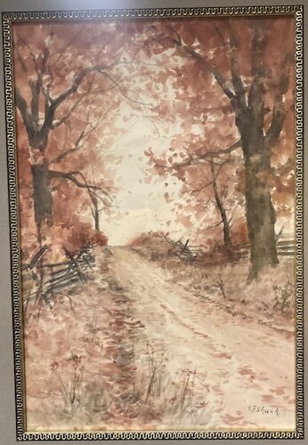 "Autumn Road" watercolor by Charles F. Shuck