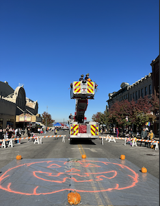The pumpkin drop, a fan favorite, returns with a couple dozen pumpkins being lifted high in the air with the Sandusky Fire Department’s ladder truck.