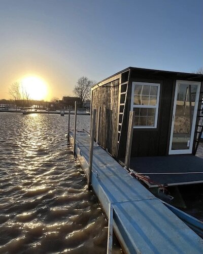 A view from a Sol Stay houseboat in Sandusky near RIver Avenue. (Courtesy of SolStay)