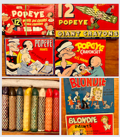 Crayon companies, just like bubblegum companies, would feature Major League Baseball players, began featuring cartoon characters on different boxes. (Photo/Courtesy of John Kropf)