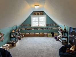 The Parthemores' home includes room for Ron's vinyl collection and Beatles memorabilia.