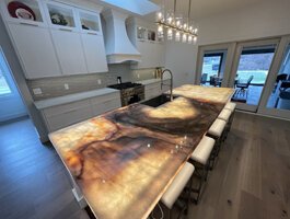 Jen and Ed Torres' kitchen includes plenty of room for entertaining.