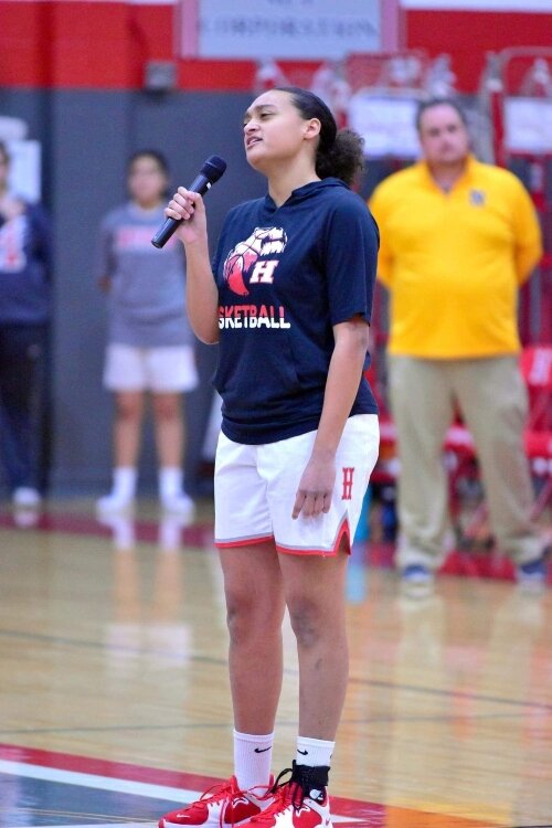 Caylin McCormick has been hitting all the right notes this year, earning an outstanding performer award at a national youth theater competition in January, and singing the national anthem for Huron sporting events all school year.
