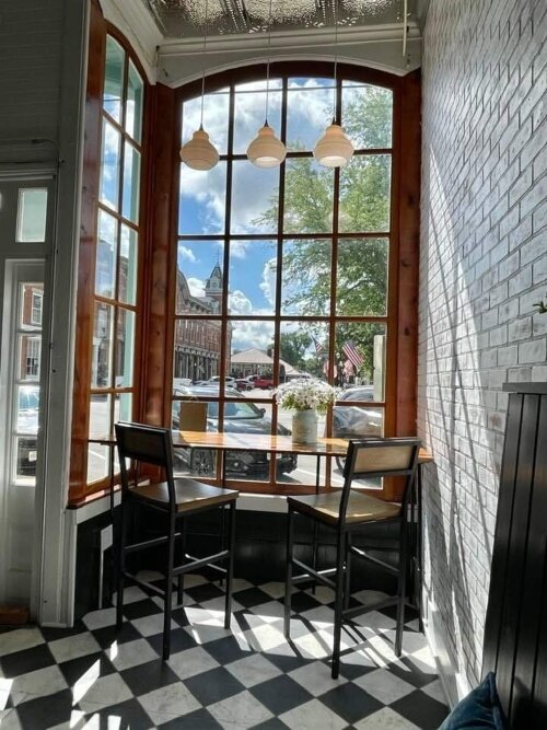 A view from inside Baker on the Square.