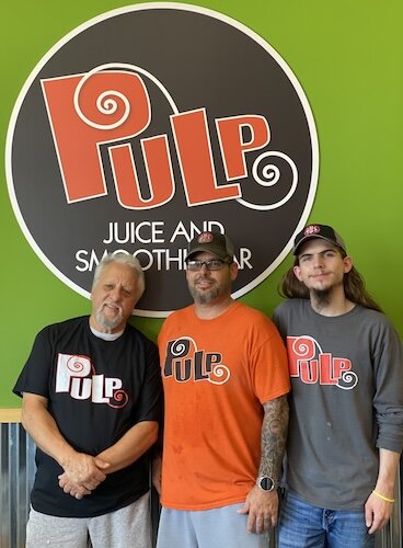 Three generations of the Perry Pulp family include (from left to right) Dave, Jason, and Ryan.