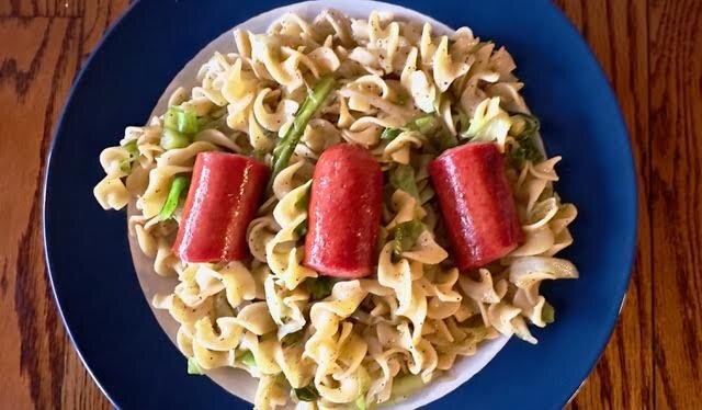 Cabbage and noodles with kielbasa is a Blue Plate Special at Adam's on Main. (Photo/Courtesy of Adam's on Main)