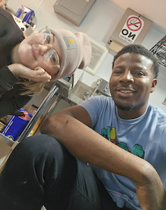 Javon Williams and Summer Bays run Strawberry Cow.