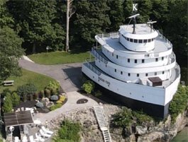 The Benson Ford stands tall over Put-in-Bay.