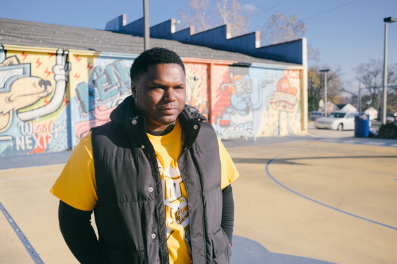 Xavier Winston uses his t-shirt business, Kencade Apparel, to support youth basketball in Binghampton. (Brandon Dahlberg)