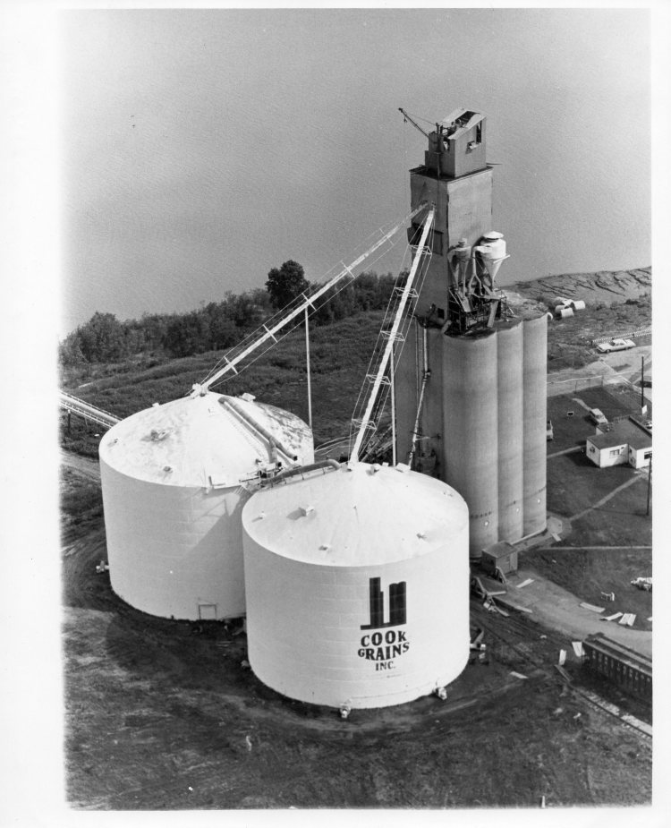 Cook Grains Inc. on President's Island in the 1970s (University of Memphis)