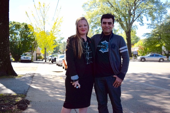  Allison Sheppard Nokes, SILQ CEO, and Borhan Samei, SILQ CTO, outside their office at Cowork Memphis.