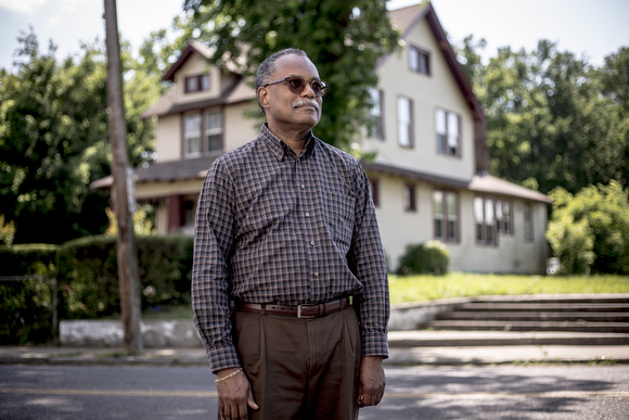 Developer Archie Willis stands for a portrait near his childhood home in South Memphis.