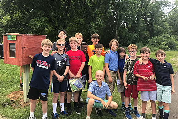 The first food pantry was installed in the Orange Mound area next to My Cup of Tea. About twenty kids came after school to help with the installation.