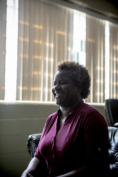 Principal Alisha Kiner sits for profile in her office at Booker T. Washington.