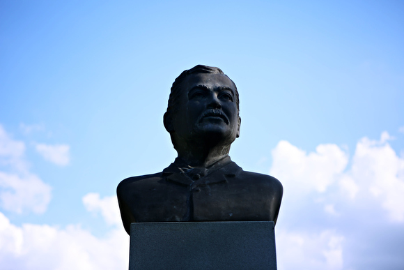 The bust of Robert Church, a black entrepreneur, businessman and landowner in Memphis, sits in the Downtown park that bears his name.