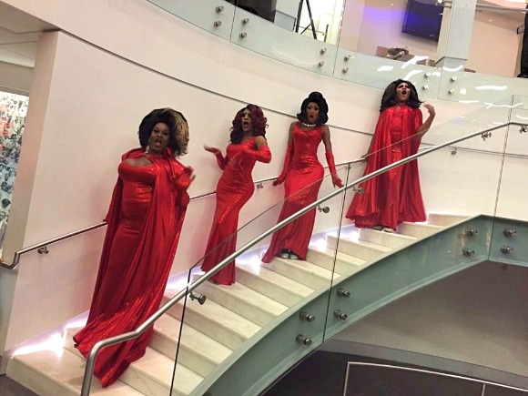 Drag queens make their entrance at the National Civil Rights Museum.