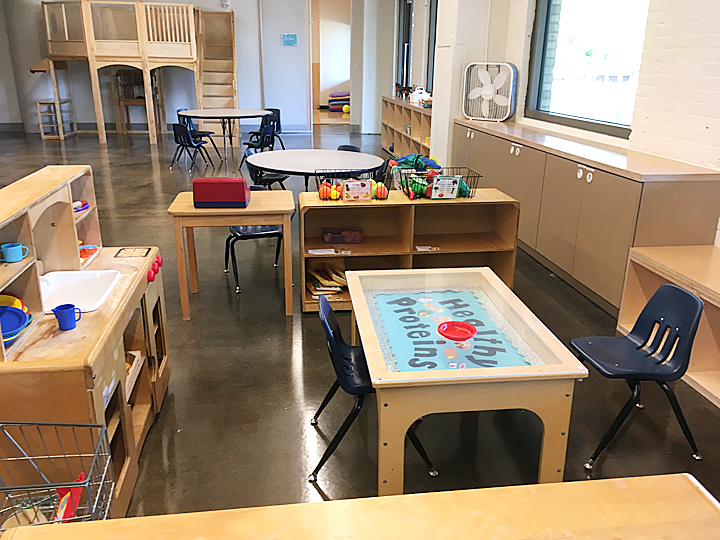 On-site childcare is provided for Church Health YMCA family members while families exercise.