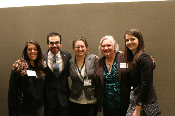 Kayla Rodriguez Graff (L), Daniel Bastardo Blanco, Kimbra Turner, Anne Guetschow, Miranda Jarrett are members of the first Scipreneur Challenge's winning team.