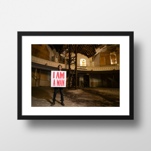 A piece from Joey Miller's "The Five Fifths" exhibition at Memphis Slim House.