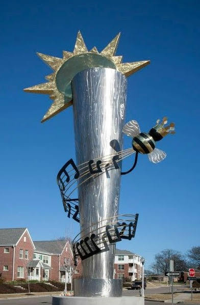 "Respect" is a 25-foot stainless sculpture of steel and brass. It was installed in the Legends Park housing development in 2013.