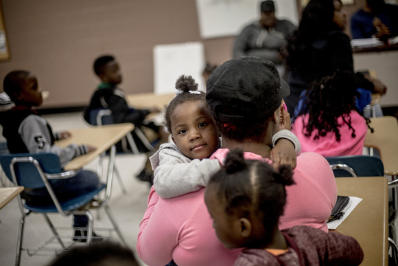 Folks from North Memphis gathered at the Dave Wells Community center in Smokey City for a meet-and-greet geared at people interested in the North Memphis Steelers peewee football team.
