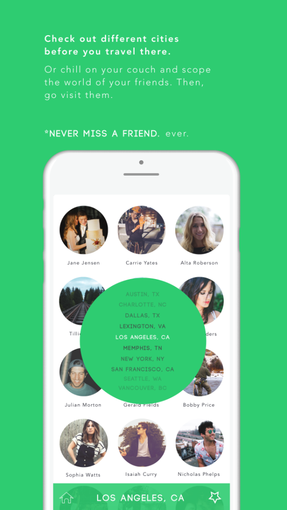 A screenshot of the "intown" app