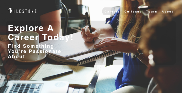 A screenshot of MIlestone's website, which is still under development.