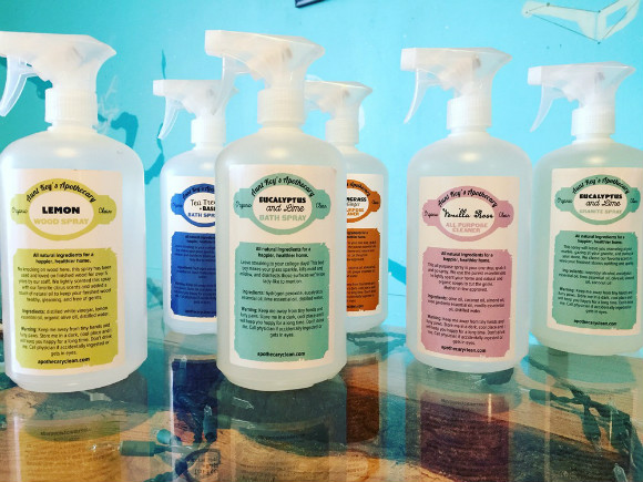 A sample of Aunt Key's homemade cleaning products.