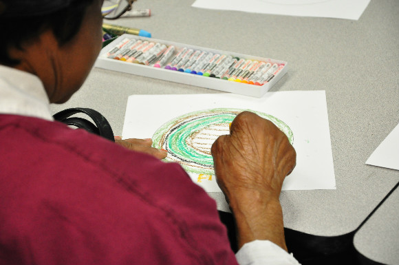 Memphians participate in an art therapy session hosted by the Memphis Brooks Museum of Art.