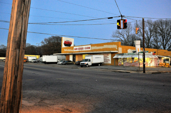 The former location of the Big Star grocery as viewed from the former location of Ardent Studios. (Devin Greaney)